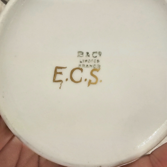 Limoges France B&C Porcelain Sugar and Creamer Set Gold Trim - Picture 10 of 10